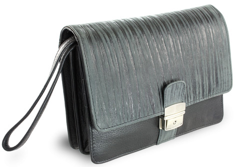 Leder handgelenktasche herren - leder,