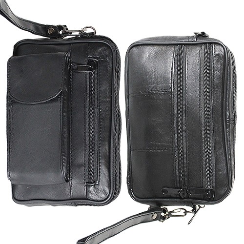 Echt leder handgelenktasche - echt,