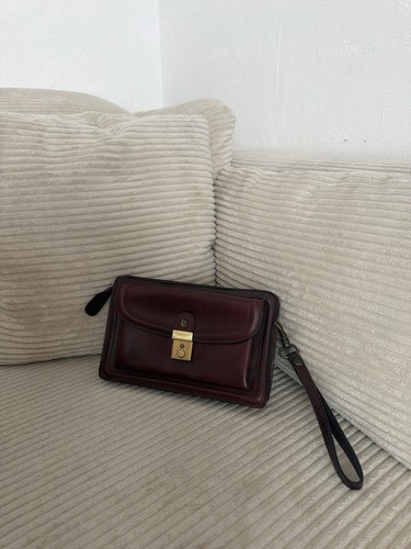 Vintage leder handgelenktasche - vintage,